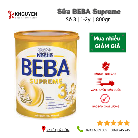  Sữa bột BEBA Supreme Đức 800g 