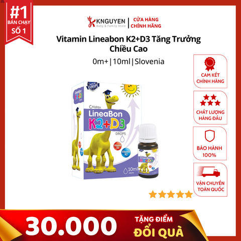  Vitamin Lineabon K2+D3  Tăng Trưởng Chiều Cao 