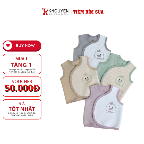  Áo gile trần bông cài chéo Hrnee 