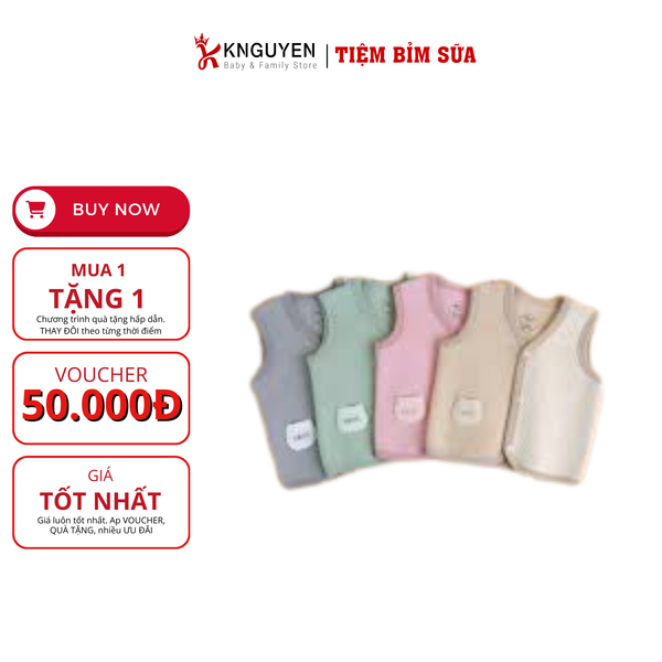  Áo Gilê Trần Bông Cài Giữa Có Túi Hrnee 