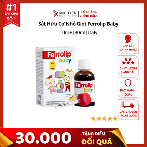  Sắt Hữu Cơ Nhỏ Giọt Ferrolip Baby 30ml 