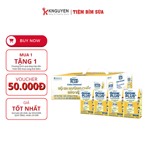  Sữa Bột Pha Sẵn GrowPlus Colos Immunel Nutifood (110ml) 