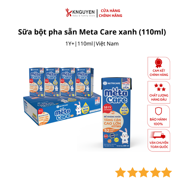  Sữa bột pha sẵn meta care xanh (110ml) - 10 tỷ lợi khuẩn 