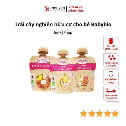  Trái cây nghiền hữu cơ cho bé Babybio 90g 