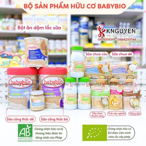  Bột ăn dặm pha sữa hữu cơ bổ sung vitamin B1 Babybio 220g 