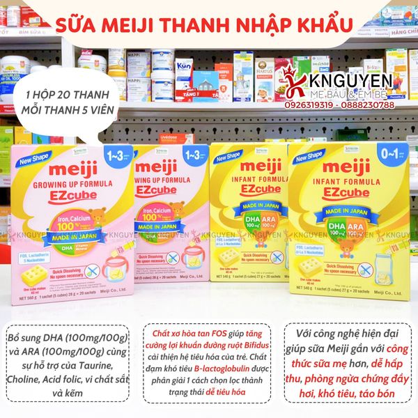  Sữa Meiji Infant Formula Ezcube  thanh  (20 Thanh) Hàng NK 