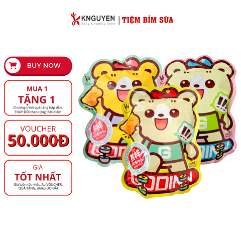  Bánh Bông Lan Hình Gấu Ít Ngọt Godinn Hong Kong 168g Không Nhân 