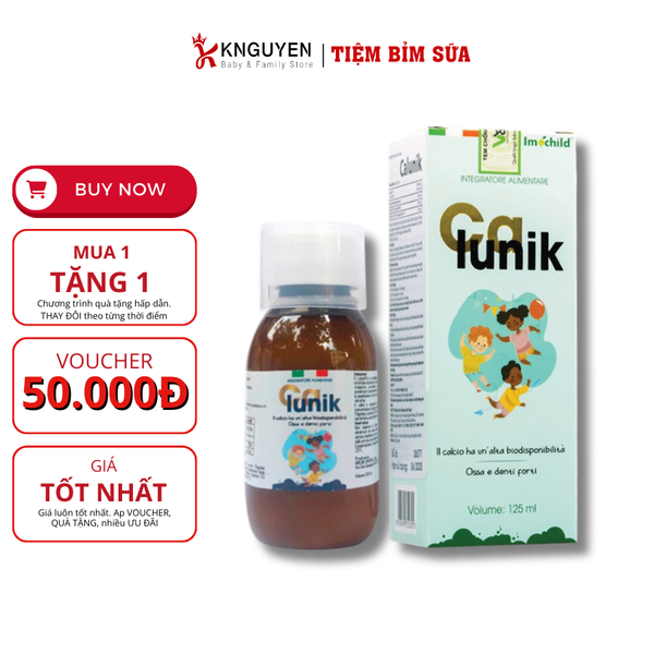  Siro Bổ Sung Canxi Calunik Imochild 125ml 