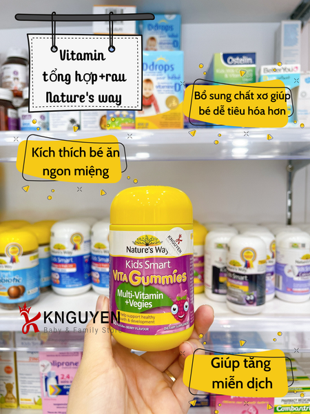  Kẹo Nature's Way vitamin tổng hợp và chiết xuất rau củ 60 viên 