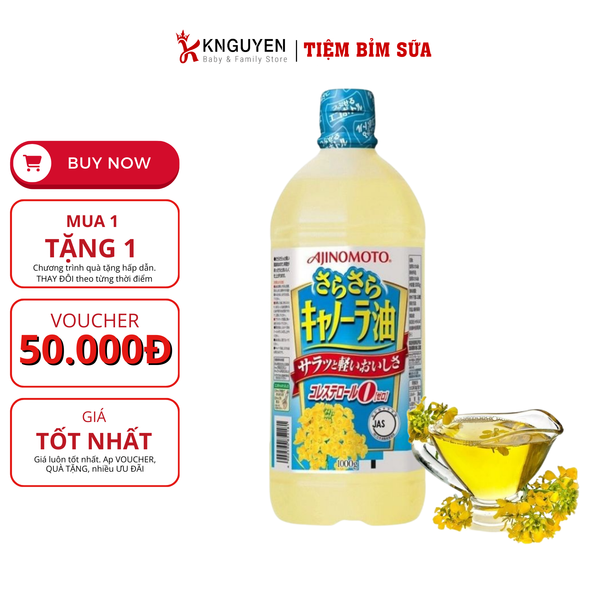  Dầu Ăn Hoa Cải Ajinomoto 1kg 