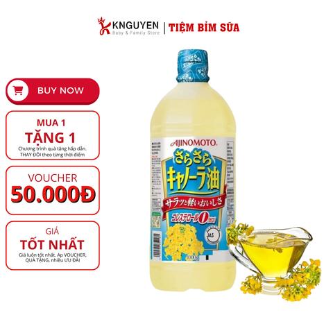  Dầu Ăn Hoa Cải Ajinomoto 1kg 