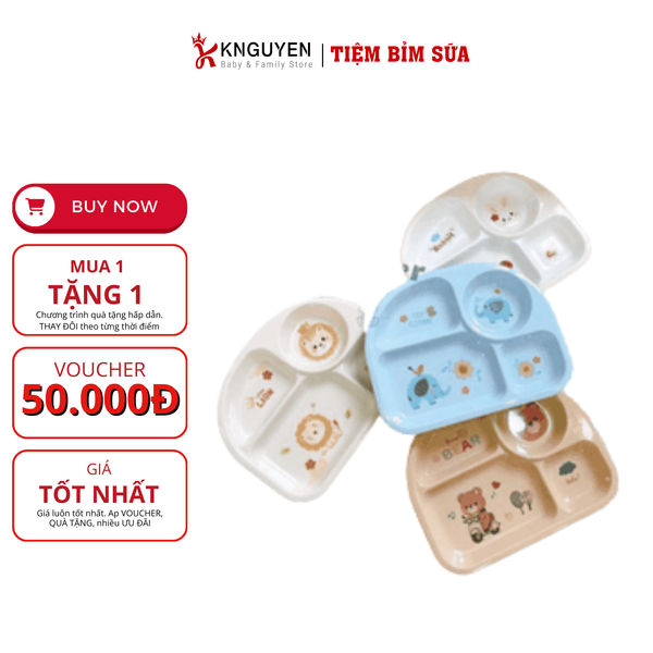  Khay ăn dặm sợi tre 4 ngăn Honper 