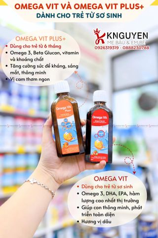  Dầu cá Siro Omega Vit Plus+ tăng cường đề kháng, tốt cho não bộ và mắt chai 100ml 