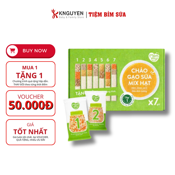  Set cháo gạo sữa mix hạt - MămMy ( set 7 gói ) 