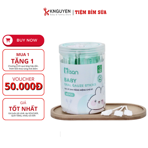  Gạc Rơ Lưỡi Que Misan Hộp 30 Que 
