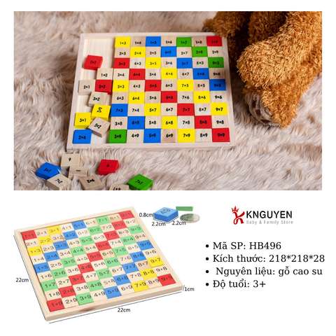  (HB423) Bảng cửu chương bằng gỗ 
