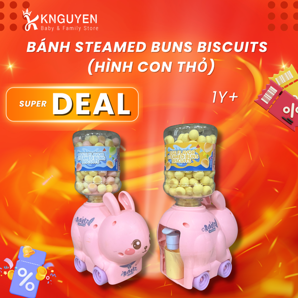  Bánh Ăn Dặm Steamed Buns Biscuits 50g (Hình Thỏ Rabbit) 