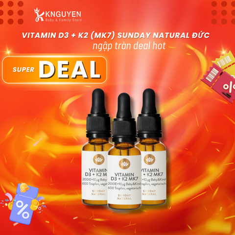  Vitamin D3 + K2 (MK7) Sunday Natural Đức 20ml 