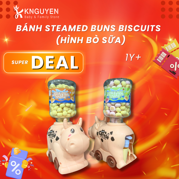  Bánh Ăn Dặm Steamed Buns Biscuits 50g (Hình Bò Cute) 