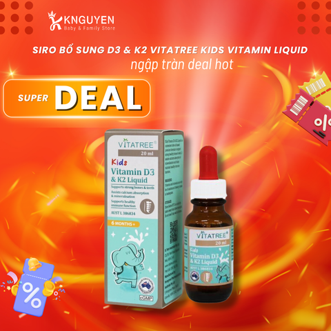  Siro bổ sung D3 & K2 Vitatree Kids Vitamin Liquid 20ml 