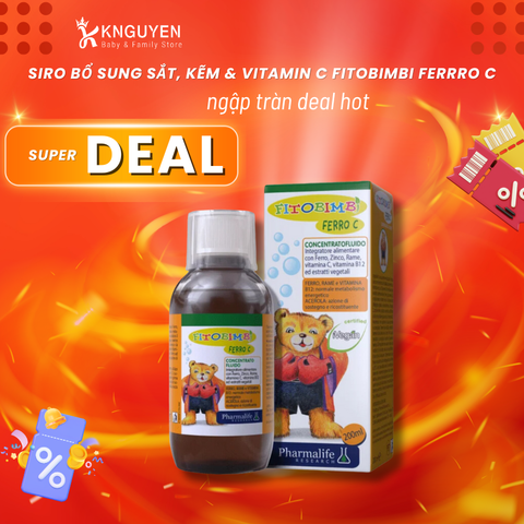  Siro Bổ Sung Sắt, Kẽm & Vitamin C Fitobimbi Ferrro C 200ml 