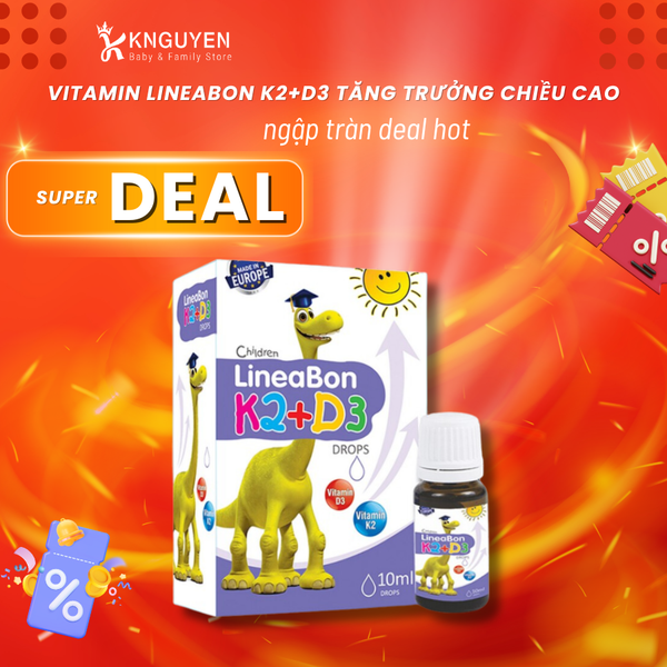  Vitamin Lineabon K2+D3  Tăng Trưởng Chiều Cao 