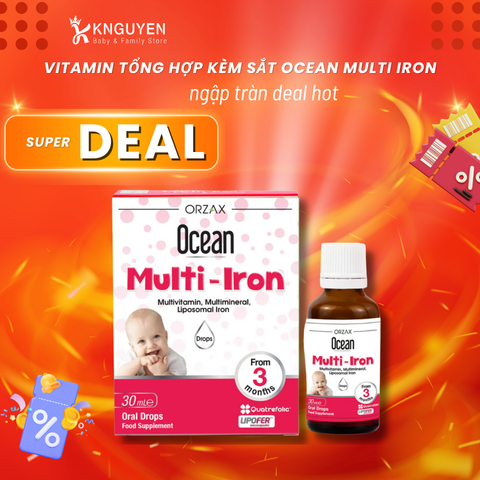  Vitamin tổng hợp kèm sắt Ocean Multi Iron 3M+ 