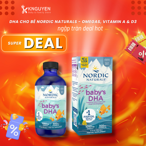  DHA Cho Bé Nordic Naturals - Omegas, Vitamin A & D3 