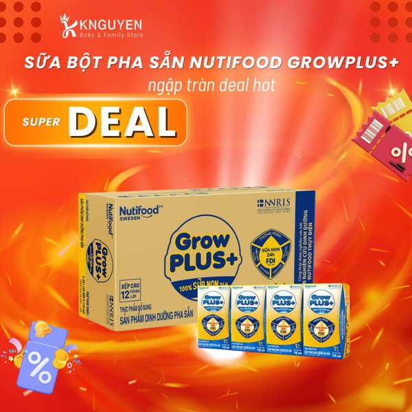  Sữa bột dinh dưỡng pha sẵn Growplus + sữa non 110ml 