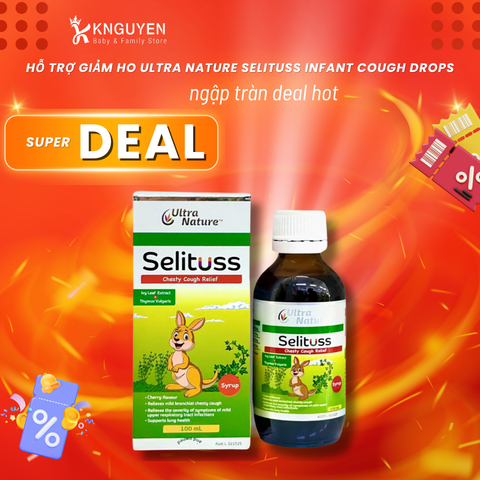  Hỗ trợ giảm ho Ultra Nature Selituss Infant Cough Drops - 100ml 