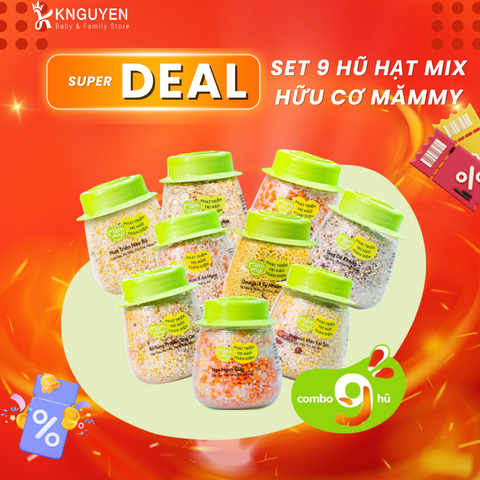  Set 9 Hũ Hạt Mix Hữu Cơ Mămmy (6m+) 
