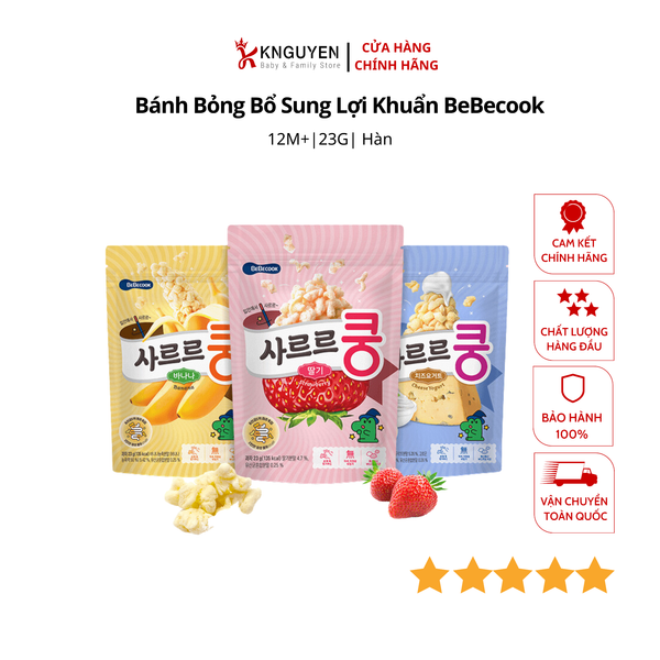  Bánh Bỏng Ngô BeBecook bổ sung lợi khuẩn (12m+) 