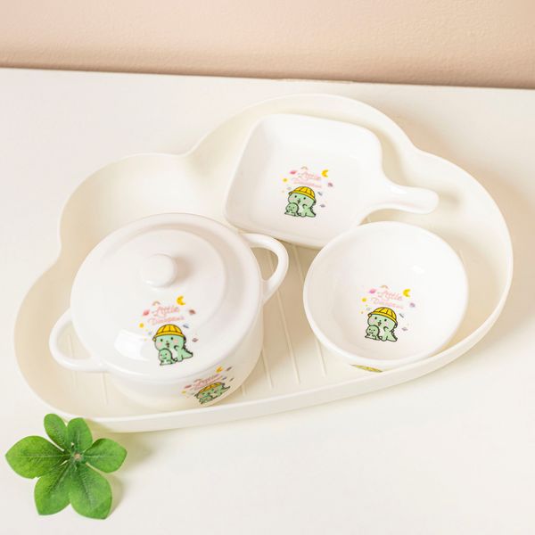  Bộ 3 bát đĩa sứ cho bé Coco Bear họa tiết đáng yêu 