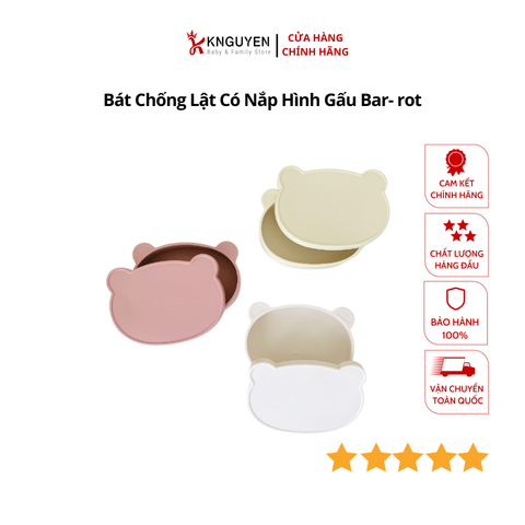  Bát Chống Lật Có Nắp Hình Gấu Bar- rot 