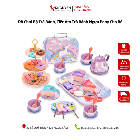  Đồ Chơi Bộ Trà Bánh, Tiệc Ấm Trà Bánh Ngựa Pony Cho Bé 