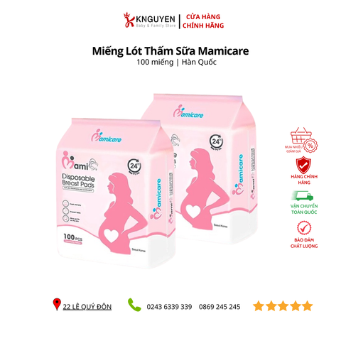  Miếng Lót Thấm Sữa Mamicare ( Túi 100 miếng ) 