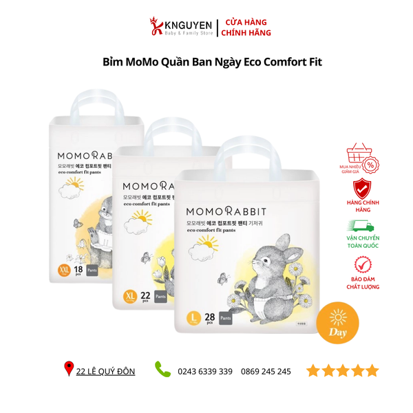  Bỉm MoMo Rabbit quần ban ngày Eco Comfort Fit 