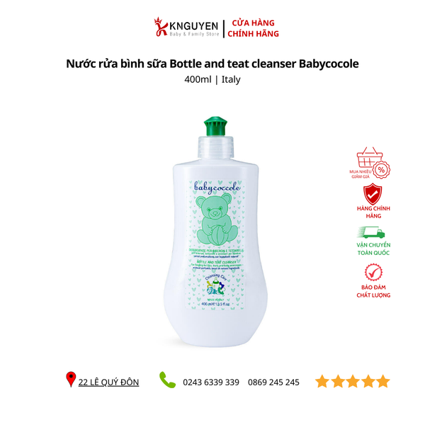  Nước rửa bình sữa Bottle and teat cleanser Babycocole 400ml 