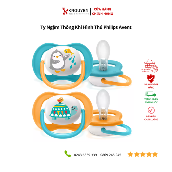  Ty ngậm thông khí hình thú Philips Avent ( Vỉ đôi ) 