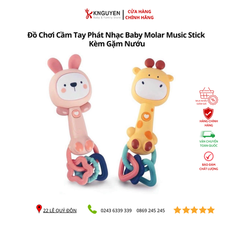  Đồ Chơi Cầm Tay Phát Nhạc Baby Molar Music Stick Kèm Gặm Nướu 