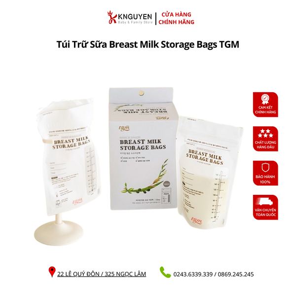  Túi zip trữ sữa 180ml Kèm cây treo TGM (120c) 