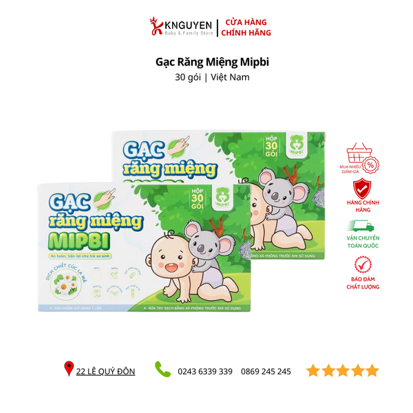  Gạc răng miệng Mipbi (hộp 30 gói) 