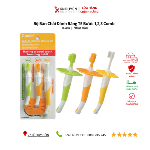  Bộ Bàn Chải Đánh Răng TE bước 1,2,3 Combi (04M+) 