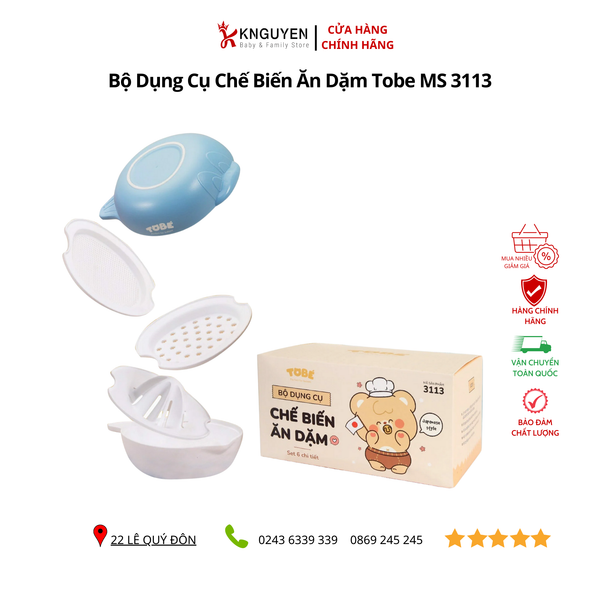  Bộ dụng cụ chế biến ăn dặm 6 chi tiết Tobe MS 3113 