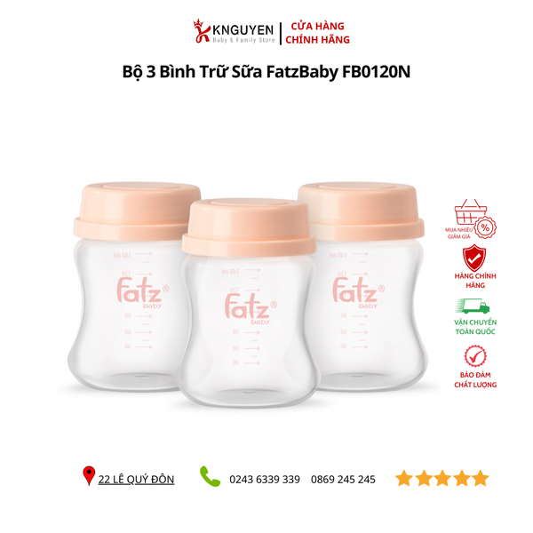  Bộ 3 bình trữ sữa FatzBaby FB0120N 