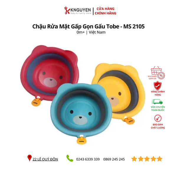 Chậu Rửa Mặt Gấp Gọn Gấu Tobe - MS 2105 