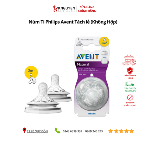  Núm Ti Philips Avent Tách lẻ (Không Hộp) 