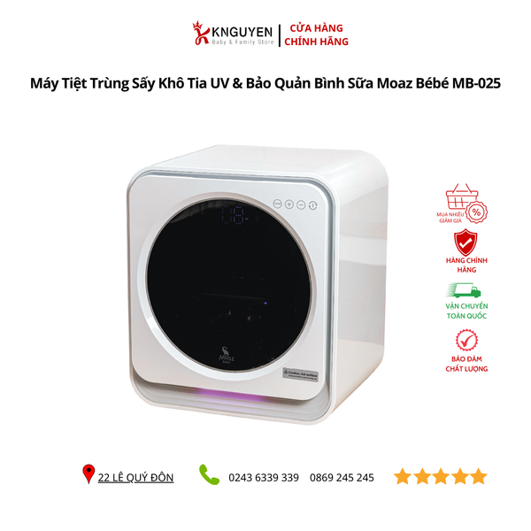  Máy Tiệt Trùng Sấy Khô Tia UV & Bảo Quản Bình Sữa Moaz Bébé MB-025 
