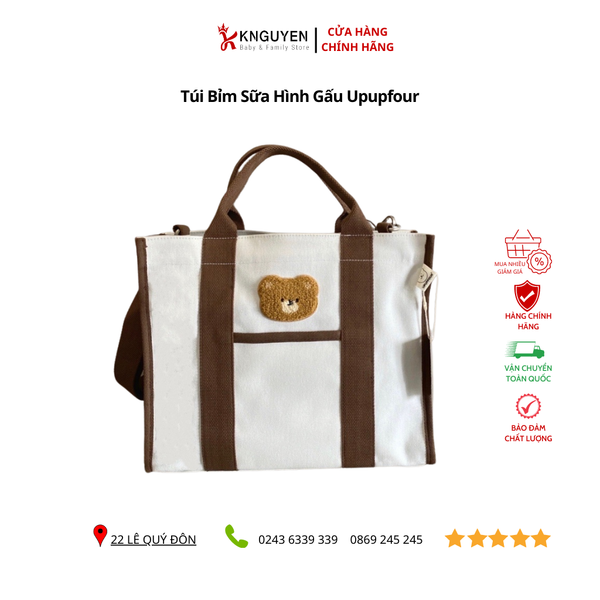  Túi bỉm sữa cho mẹ bé hình chú gấu UPUPFOUR 