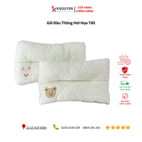  Gối đầu thông hơi họa tiết 